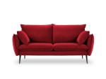 Dvivietė aksominė sofa Milo Casa Elio, raudona/juoda
