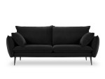 Trivietė aksominė sofa Milo Casa Elio, juoda