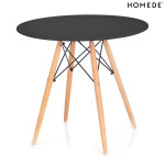 Valgomojo stalas Homede Tebe 80 cm, juodas/rudas