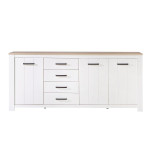 Komoda Elara, 206x95,7 cm, balta/ruda