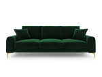 Keturvietė sofa Mazzini Sofas Madara, tamsiai žalia/auksinės spalvos
