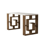 Rašomasis stalas Maze, baltas/tamsiai rudas