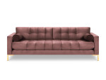 Keturvietė sofa Cosmopolitan Design Bali, rožinė/auksinės spalvos