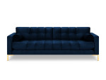Keturvietė sofa Cosmopolitan Design Bali, mėlyna/auksinės spalvos