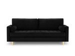 Trivietė sofa Milo Casa Santo, juoda/auksinės spalvos