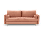 Trivietė sofa Milo Casa Santo, rožinė/auksinės spalvos