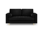 Dvivietė sofa Milo Casa Santo, juoda/aukso spalvos