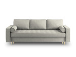 Trivietė sofa Milo Casa Santo 6, pilka/aukso spalvos