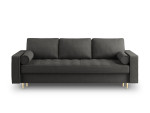 Trivietė sofa Milo Casa Santo 8, tamsiai pilka/aukso spalvos
