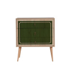 Komoda Kalune Design Dresser 3439, ąžuolo spalvos/žalia