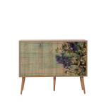 Komoda Kalune Design 863 (VII), 120 cm, ąžuolo spalvos/žalia