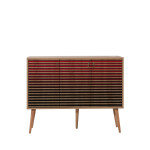 Komoda Kalune Design 863 (VII), 120 cm, raudona/ąžuolo spalvos