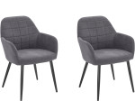 2-ių kėdžių komplektas Notio Living Marabelle, pilkas/juodas