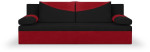 Trivietė sofa Bellezza Polo, juoda/raudona