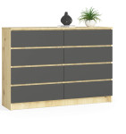 Komoda NORE K138 8, ruda/tamsiai pilka