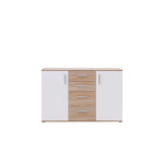 Komoda Forte Ikoli III, balta/šviesiai ruda