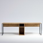 Rašomasis stalas Kalune Design Ikili, rudas/juodas