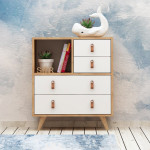 Komoda Kalune Design Fallow, balta/ruda