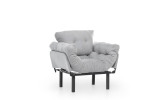 Išskleidžaiamas fotelis Kalune Design Nitta Single, pilkas