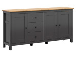 Komoda Hesen 3D3S, pilka/ruda