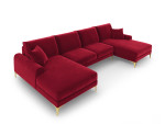 Minkštas kampas Mazzini Sofas Madara 6S, raudonas/auksinės spalvos spalvos