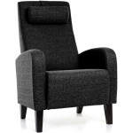 Fotelis Otto, juodas