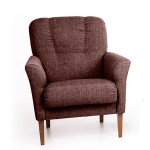 Fotelis Katri, tamsiai rudonas