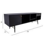 TV staliukas LUXEMBOURG 150x40xH50cm, juodas / varinis