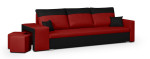 Sofa Bellezza Dakota, juoda/raudona