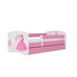 Vaikiška lova su stalčiumi ir čiužiniu Kocot Kids Babydreams, 80x160 cm, rožinė