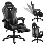 Žaidimų kėdė Huzaro Force 4.7 grey mesh su kojų atrama, pilka