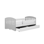 Vaikiška lova su stalčiumi ir čiužiniu Kocot Kids Classic, 160x80 cm, pilka