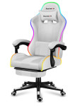 Žaidimų kėdė Huzaro Force 4.7 RGB white su kojų atrama, LED apšvietimas