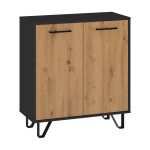 Komoda Boss-02-2D, juoda/artisan ąžuolo