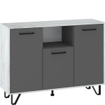 Komoda Boss - BOS-04 3D, amatinė balta/grafito