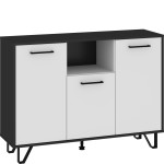 Komoda Boss - BOS-04 3D, juoda/balta blizgi