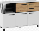 Komoda Lamir, balta/juoda