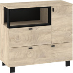 Komoda Meblocross Vegas VEG-01, ruda/juoda