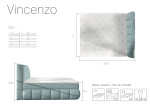Lova Vincenzo, 180x200 cm, pilka