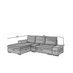 Kairinė kampinė sofa Eltap Ottavio, juodas/baltas
