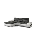 Kairinė kampinė sofa Eltap Ottavio, juodas/baltas