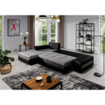 Kairinė kampinė sofa Eltap Ottavio, juodas