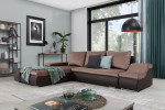 Kairinė kampinė sofa Ontario, ruda