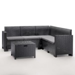 Sodo baldų komplektas Bica Set Nebraska Corner, pilkas