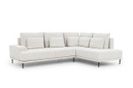 Dešininė kampinė sofa Bogart Nicole, balta