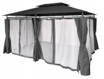 Sodo paviljonas Garden Line ALTANA 3x4 m tamsiai pilkas poliesteris su šoninėmis užuolaidomis
