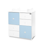 Komoda Lorelli Cupboard New, balta/melsva