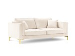 Keturvietė sofa Luis 4, smėlio spalvos/auksinė