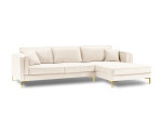 Kampinė sofa Luis 5, smėlio/auksinės spalvos