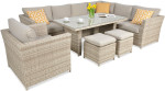 Lauko baldų komplektas Moniz Dining PLUS, Beige